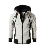 Riolio Winter Men's Zipper Hoodies Jackets Personality Jacket Casual Sport Fleece Double Zip Coats Fashion Male Outwear Sportswear
