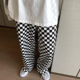 Riolio 5XL Summer Plaid Pants Men Fashion Oversized Casual Wide Leg Pants Men Streetwear Hip-hop Loose Straight Pants Mens Trousers