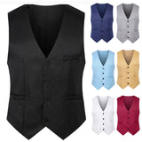 M-5XL Men's Suit Vest Summer Slim Fit Waist Solid Tank Top Business Leisure Party Bar Banquet Dress