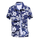 Riolio Summer Mens Hawaiian Casual Collar Shirts Short Sleeve Button Coconut Tree Print Beach Floral Fashion Vintage Clothing XS-5XL