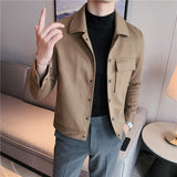 Riolio Autumn Winter New Woolen Jacket Men's Korean Slim Fit Lapel Short Casual Jacket Streetwear Business Social Overcoat Coat 3XL-M