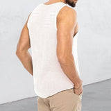 Riolio white Knit Mesh Vest Men Transparent Sexy Men's Tank Tops See Through Men's Designer Clothes Sleeveless Tee Streetwear