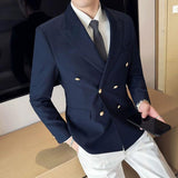 Riolio Classic Luxury Mens  Double Breasted Suit Jacket Groom Wedding Tuxedos Business Casual Blazer Social Club Outfits Suit Coat