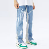 Riolio Kanye Y2K Streetwear Baggy Flare Jeans Cargo Pants Men Clothing Drawstring Sweatpants Male Denim Trousers Pantalon Homme