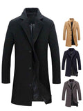 Men's outerwear Single Breasted Lapel Long Coat Jacket Fashion Autumn Winter Casual Overcoat Plus Size Trench Men's Woolen Coats