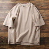 Riolio Oversized T-shirt Men's Cotton Short Sleeve T-shirts Khaki Tee Tops Korean Streetwear Hip Hop Japanese Men Clothing