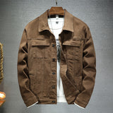 Men's brown denim jacket Spring and Autumn New Fashion High Quality Stretch Slim Fit Jacket Denim Men Brand Clothing