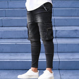 New Men's Slim Fit Stretch Jeans Casual Fashion Multi Pocket Denim Trousers Everyday Men's Jeans Street Work Hip Hop Pants