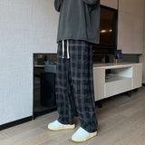 Men Checkered Casual Pants Loose Straight Corduroy Pants Sweatpants Man Fashion Streetwear Spring New Hip Hop Trousers
