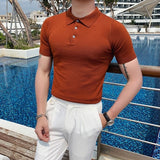 New Fashion Brands Polo Shirt Men's Summer Slim Fit Short Sleeve Solid Color Polos Casual Business Formal Polo Men Clothing