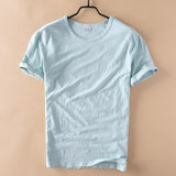 Summer New 100% Cotton T-shirt Men O-Neck Solid Color Casual T Shirt Basic Tees Plus Size Short Sleeve Tops Y2517