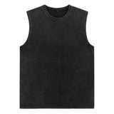 Riolio 100% Cotton Vintage Vest T Shirts Men oversize Washed Tank Tops Summer Women Vintage Sleeveless Short Sleeve Y2K Streetwear