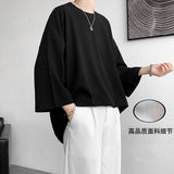 Riolio Summer Short-sleeved T-shirt Men Fashion Casual Oversized Tshirt Men Streetwear Hip-hop Loose Ice Silk T Shirt Mens Large Size