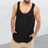 Riolio white Knit Mesh Vest Men Transparent Sexy Men's Tank Tops See Through Men's Designer Clothes Sleeveless Tee Streetwear