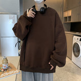 Riolio Autumn Winter Fleece Men Oversized Sweatshirts Korean Man Basic Pullovers Harajuku Male Casual Baggy Hoodies