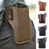 Riolio Men Phone Case Holster Cellphone Loop Holster Belt Waist Bag Props Leather Purse Phone Wallet Running Pouch Travel Camping Bags