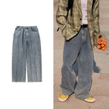 Riolio Oversized Baggy Jeans Men Fashion Retro Casual Wide Leg Jeans Men Streetwear Loose Hip Hop Straight Denim Pants Mens Trousers