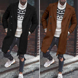 Trendy Men Overcoat Man Men Windbreaker Long Sleeve Coldproof Thick Buttons Windbreaker Woolen Jacket