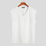 Riolio Casual Well Fitting New Men Vacation Stitching Camiseta Simple All-match Male V-neck Tassel Webbing Tees S-5XL