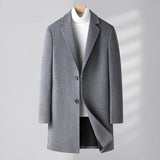 Riolio Men's Wool Blend Coats Autumn Winter New Thickened Warm  Long Coat High Quality Design Wool Blend Coats for Men