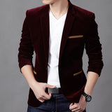 Luxury Corduroy Men Blazer New Autumn Fashion High Quality Classic Busines Coat Slim Fit Men Suit Blazers Plus Size 4XL-M