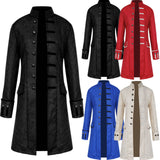 Halloween Overcoat Men Winter Warm Vintage Tailcoat Jackets Gothic Victorian Medieval Costume Outwear Buttons Tuxedo Coats