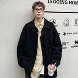 All Match Versatile Spring Autumn Fashion Men's Solid Casual T-Shirt Loose Pockets Waffle Jacket Coat Cool Boy Soft Warm