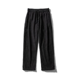 Riolio Men's Corduroy Pants Trendy Brand Loose Straight Pants Korean Wide Leg Pants Couple Style Home Casual Pants Beige Black Brown