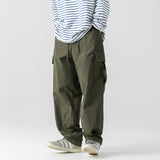 Riolio Green Cargo Pants for Men Parachute Khaki Cargo Trousers Male Streetwear Hip Hop Loose Casual Oversize Spring Summer