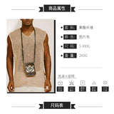 Riolio Khaki Knit Mesh Vest Men Transparent Sexy Men's Tank Tops See Through Men's Designer Clothes Sleeveless Tee Streetwear