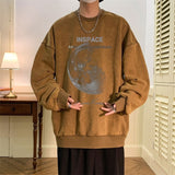 Fashion Planet Graphic Men's Clothing Sweatshirts Hip Hop Loose Harajuku Streetwear Hoodies Casual Male Pullovers