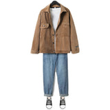 Riolio Spring and Autumn Corduroy Jacket Men's Korean-style Fashionable Loose Casual Lathers