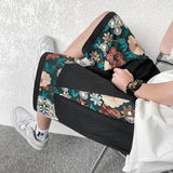 Riolio Summer Embroidery Shorts Men Fashion Casual Flower Shorts Mens Japanese Streetwear Loose Hip-hop Straight Shorts Men Plus Size