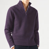 Winter Mens Cashmere Zipper Basic Sweater Men's Fleece Thicker Sweater Half Zipper Turtleneck Warm Pullover Male Slim Outer Wear