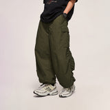 Riolio Baggy Cargo Pants Men Parachute Oversize Cargo Wide Leg Trousers Male Summer Loose Casual Streetwear Hip Hop Pocket