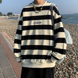2024 Autumn Striped Loose Sweatshirts Korean Style Fashion Couple Clothing Brand Casual Women Pullovers Male Hoodie