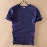 Summer New 100% Cotton T-shirt Men O-Neck Solid Color Casual T Shirt Basic Tees Plus Size Short Sleeve Tops Y2517