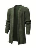 Riolio Elegant Slightly Stretch Knit Cardigan Coat, Men's Casual Vintage Style V Neck Sweater Cardigan For Fall Winter