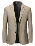 Riolio Elegant Two Button Blazer, Men's Semi-formal Lapel Suit Jacket For Business