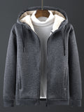 Riolio Men's Winter Sherpa Lined Hoodie Zip Up Sweatshirt Warm Jacket