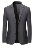 Riolio Elegant Two Button Blazer, Men's Semi-formal Lapel Suit Jacket For Business