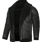 Riolio Men's Pu Jacket, Chic Faux Leather Jacket For Fall Winter