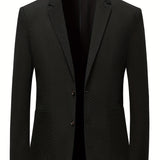 Riolio Elegant Two Button Blazer, Men's Semi-formal Lapel Suit Jacket For Business