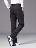 Riolio Autumn And Winter Corduroy Men's Casual Pants Thickened Thermal Fleece Pants Elastic Waist Maillard Fashion High-end Business Pants