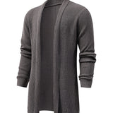 Riolio Elegant Slightly Stretch Knit Cardigan Coat, Men's Casual Vintage Style V Neck Sweater Cardigan For Fall Winter