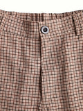 Riolio Elegant Plaid Slacks, Men's Casual Vintage Style Dress Pants For Business Banquet