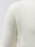 Riolio All Match Knitted Sweater, Men's Casual Warm Mid Stretch Round Neck Pullover Sweater For Fall Winter